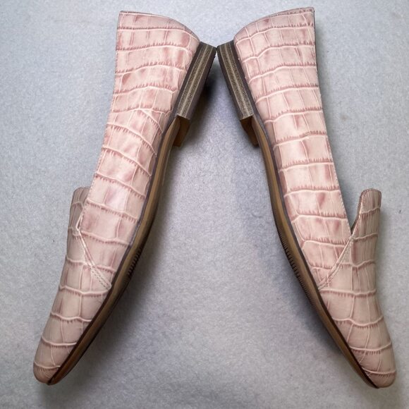 Naturalizer Emiline crocodile pattern leather rose pink womens 9-1/2 WIDE - Picture 6 of 11